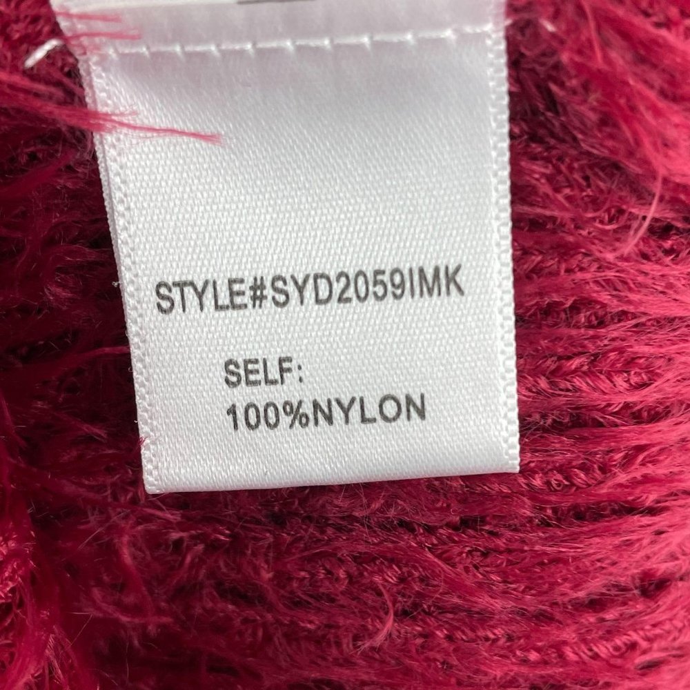 4Si3nna red mini fuzzy puff sleeve sweater dress M - Picture 9 of 13